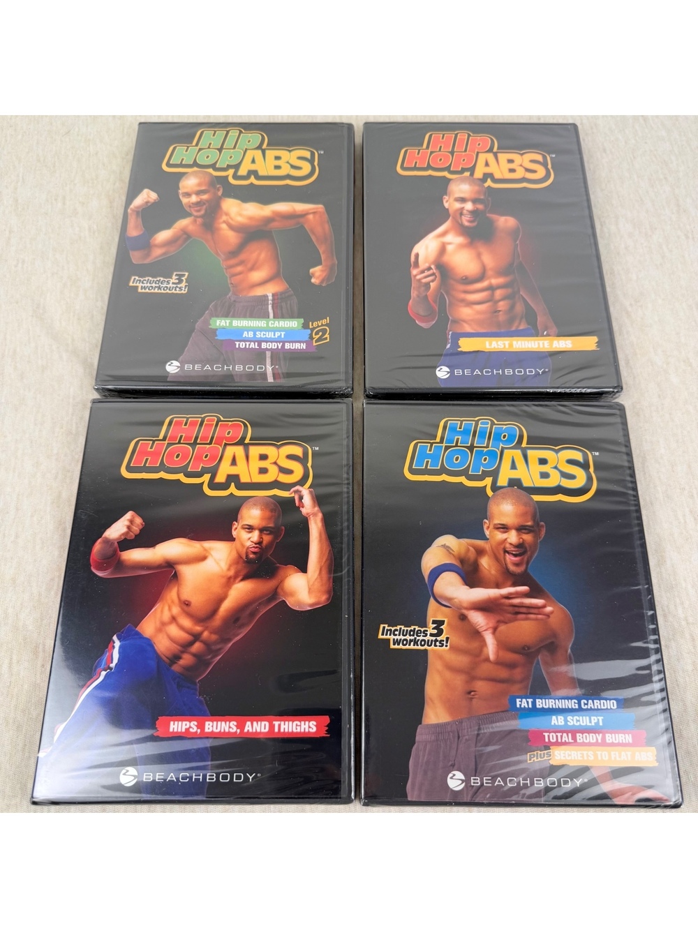 Shaun T Hip Hop Abs Beachbody 4 DVD Bundle NEW Factory Sealed